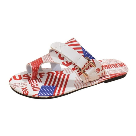 OJSFQUFP Womens Sandals Women s Summer Fashion Clip Toe Leather Sandal Slippers Casual Comfortable Outdoor Slippers Slipper Shoes for Women Red 37