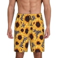 thumbnail image 1 of Fotbe Artistic Zebra Print Sunflower Pantalones Cortos de Pijama para Hombre, Ropa de Dormir, Pantalones de Pijama Cortos para Hombre-Medium, 1 of 6