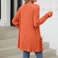 thumbnail image 7 of idosla Cardigan Sweaters for Women Lightweight Open Front Thin Long Cardigans Fall Long Sleeve Knit Sweater with Pockets (Orange, XXL), 7 of 7