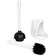 thumbnail image 6 of 2 in 1 Toilet Brush and Plunger Set - Toilet Brush with Solid Handle, Stand and Holder for Deeply Cleaning in Bathrooms - Plastic Toilet Brush and Holder Set in White, 6 of 7