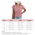 thumbnail image 4 of Mujer Verano Manga Corta Cuello En V Suelto Estilo Casual Color Puro Manga Pétalo Top para Citas Viajar Compras, 4 of 6