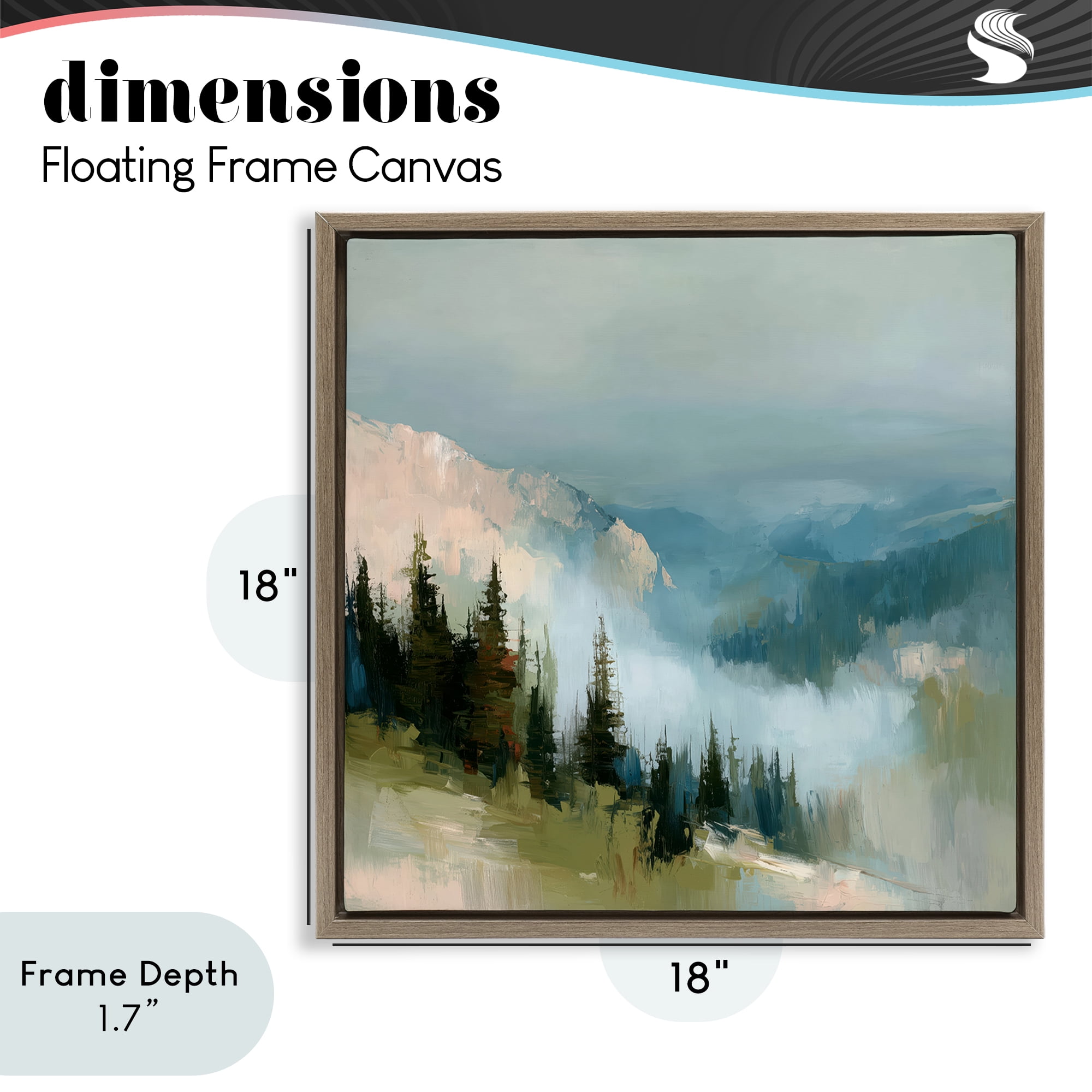 Stupell Industries Mountain Forest Impression Brown Framed Floater Canvas Wall Art, design by Kim Curinga
