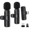 thumbnail image 1 of PinesC Wireless Lavalier Microphone for Android//Computer/Laptop, Wireless Mic for 15 with Noise Reduction Chip, Mini Microphone for Recording Podcast YouTube, (2 Pack), 1 of 5