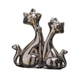 thumbnail image 3 of Figuras de animales de resina hechas a mano: adornos para baños, estanterías y armarios. pareja de gatos, 3 of 9