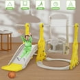 thumbnail image 4 of Ealing 4 in 1 Slide and Swing Set for Toddler Age 1–2 Indoor Outdoor Baby Swing Toys Playset with Climber Basketball Hoop, Yellow, 4 of 7