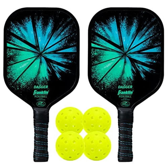 Set de Paletas y Pelotas Franklin Sports para Pickleball 2 Jugadores Dagger X-40