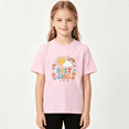 thumbnail image 2 of Best Girl Sun Rainbow Girls Graphic Tee, Cute Retro Flower 100% Cotton Kids Short Sleeve T-Shirt 4-13Y, 2 of 5