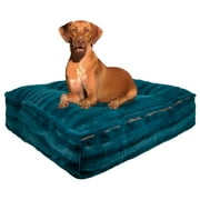 Angle View: Bessie and Barnie Aspen Snow Leopard Luxury Shag Extra Plush Faux Fur Rectangle Pet/Dog Bed