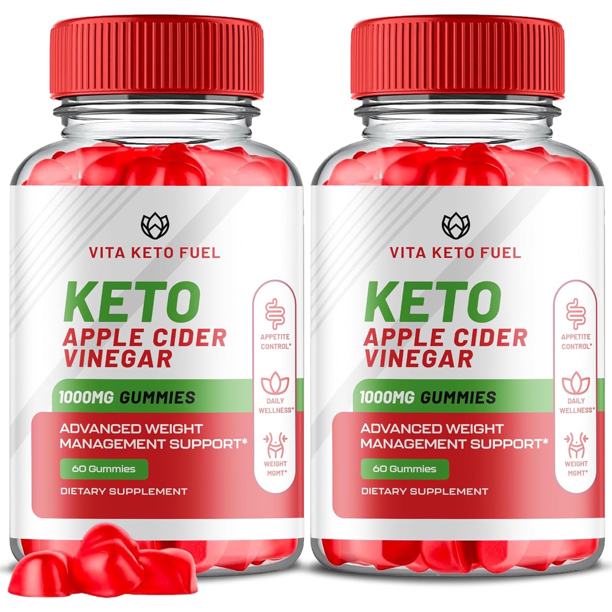 (2 Pack) Vita Keto Fuel Keto ACV Gummies - Apple Cider Vinegar Supplement for Weight Loss - Energy & Focus Boosting Dietary Supplements for Weight Management & Metabolism - Fat Burn - 120 Gummies