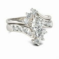 thumbnail image 5 of Blue Jewel Marquise Cut Excellent 1.5 Ct Diamond Ring For Women's - 14K White Gold Plated Diamond Rings - Bridal Engagement Wedding Rings - Marquise Solitaire with Round Accent Diamond Rings, 5 of 12