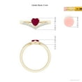 thumbnail image 5 of Angara Natural Ruby Heart Ring with Diamond for Women in 14K Yellow Gold (Size-5mm) – July Birthstone Jewelry | Solitaire Ruby Ring (Ring Size - 9.5), 5 of 9