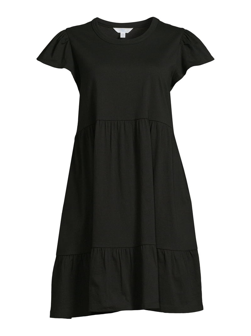 Time and Tru women's Tiered Knit Dress Knee Length Dress