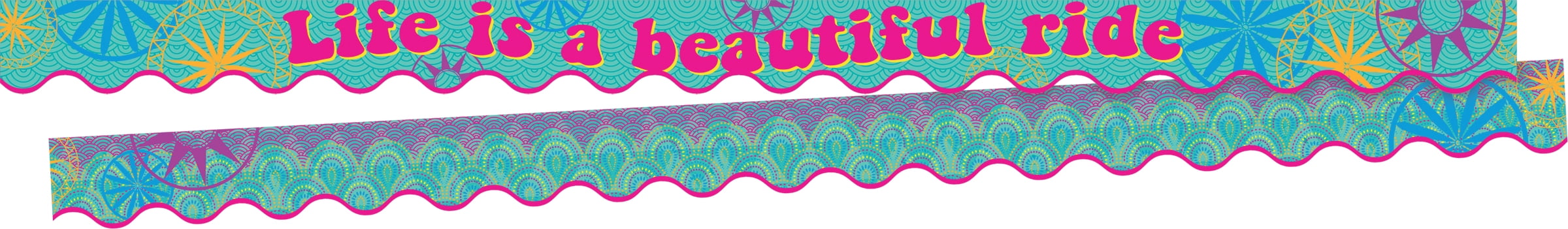 Barker Creek Double-Sided Scalloped Border, Mindfulness Sunset, For Bulletin Boards, Reception Areas, Halls, Break Rooms, Office, School, Home Learning Decor, 2.25\" X 39' (910) - Walmart Supplies