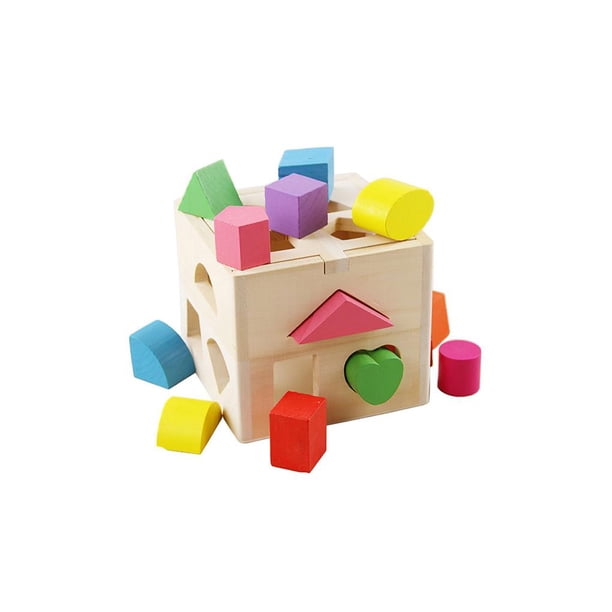 Juego De Combinación De Cubos Reconocimiento De Colores Juego De Mesa Reconocimiento Clasificación De Formas De Madera Con 13 Bloques De Formas Geométricas Para Niños Niños De Jardín De Infantes Cateissary FN002370-00