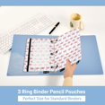 thumbnail image 3 of FORMRS 2 Pack Pencil Pouch for 3 Ring Binder with Clear Window Zipper Pen Case Stationery Organizer, Blue Stripes Lobster Pattern, 3 of 6