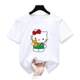 thumbnail image 1 of Camisetas de Hello Kitty para niños, camisa de manga corta con cuello redondo, informal, holgada, 3d, Anime, Verano, 1 of 4