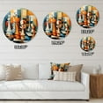 thumbnail image 4 of Designart "Structured Chaos Orange Blue Orange And Blue" Abstract Shapes Oversized Wall Clock, 4 of 5