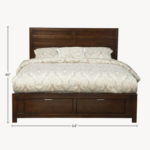 Alpine Furniture Carmel Full Size Storage Bed, Cappuccino