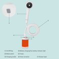 thumbnail image 3 of Portable Electric Shower,  Wear  Portable Electric Shower 4.3x2.6In Reliable ABS Outdoor Camp Shower Suitable Animal Bathing Vegetable Watering Instruments, 3 of 8