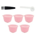 thumbnail image 2 of Tasse à Capsules de Café, Machine à Café Accessoire Tasse de Filtre à Café Rose Réutilisée 5.2x3.5cm Rechargeable avec Brosse à Cuillère pour Machines à Café Série Rose 5 Capsules+1 Cuillère+1, 2 of 7