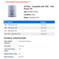 thumbnail image 2 of Oil Filter - Compatible with 1980 - 1986 Nissan 720 1981 1982 1983 1984 1985, 2 of 2
