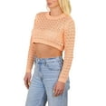 thumbnail image 7 of Socal Look Women's Cotton Crochet Sweater Long Sleeve Summer Casual Pullover Peach, Small, 7 of 7