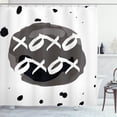thumbnail image 1 of Ambesonne Xo Shower Curtain, Formless Ink Drops Kiss Hug, 69"Wx70"L, Charcoal Grey Black, 1 of 3