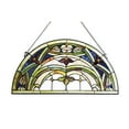 thumbnail image 2 of CHLOE Marion Tiffany-Style Victorian Stained-Glass Window Panel 12.5" Height, 2 of 3