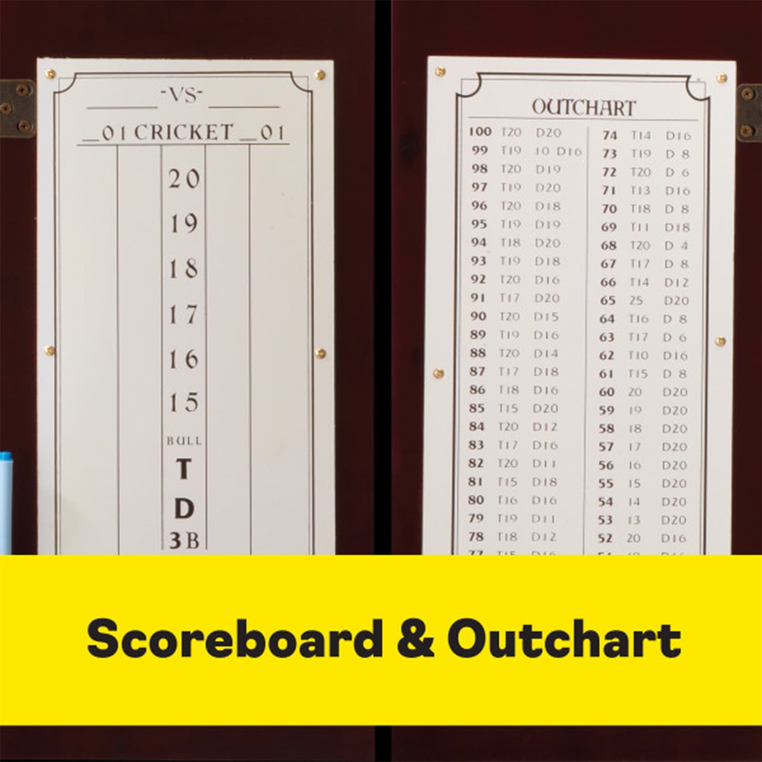 Viper Hudson Steel Tip Dartboard Cabinet with Scoreboard, Mahogany