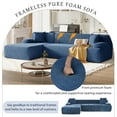 thumbnail image 6 of 111" Modular Sectional Sofa, L Shaped Cloud Couch with 27 Inch Deep Seat, Modern 3 Seater Comfy Chenille Sofa with Chaise for Living Room, Blue, 6 of 9
