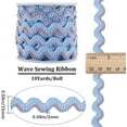 thumbnail image 2 of 1 Roll 10Yds RIC Rac Trim Ribbon Light Sky Blue Wave Sewing Bending Fringe Trim 5/8 inch Wide Braids Cords Embellishments for Flower Making Wedding Party Lace Ribbon Craft Pillow, 2 of 9