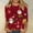 #283-Red, variant on Craaazy Christmas Shirts Women's Comfortable Crew-Neck 3/4 Sleeve Blouses Cute Christmas Prints Casual T-shirt Xmas Tree Pullover Gifts
