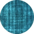 thumbnail image 1 of Ahgly Company Indoor Round Oriental Light Blue Industrial Area Rugs, 4' Round, 1 of 4