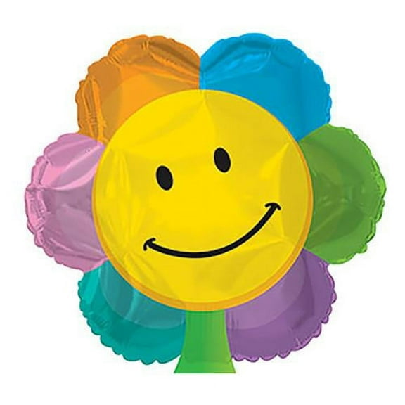 LOONBALLOON Smile Balloons, 17″ SMILEY FACE FLOWER SHAPE