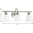 thumbnail image 2 of Ashford Collection Three-Light Brushed Nickel and Opal Glass Farmhouse Style Bath Vanity Wall Light, 2 of 2