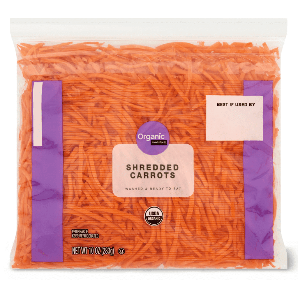 Organic Fresh Shredded Carrots, 10 oz Bag