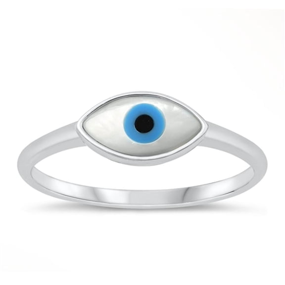 Beautiful Evil Eye Ring .925 Sterling Silver Band Jewelry Female Male Unisex Size 6