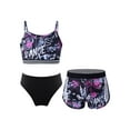 thumbnail image 3 of MSemis Kid Girls 3PCS Printed Tankini Set Swimsuit Swimwear Sleeveless Bathing Suits,Size 8-14 Letters&Black 8, 3 of 5