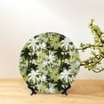 thumbnail image 6 of Picia Hawaii Palms Pattern Bone China Decorative Plate – Wall Decor with Stand and Adhesive, Elegant Ornament for Living Room, Office, or Entryway-10in, 6 of 6