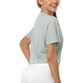 thumbnail image 4 of Women's Short Sleeve Shirt Tie Front Top Crew Neck Sports Shirt Loose Fit, 4 of 6