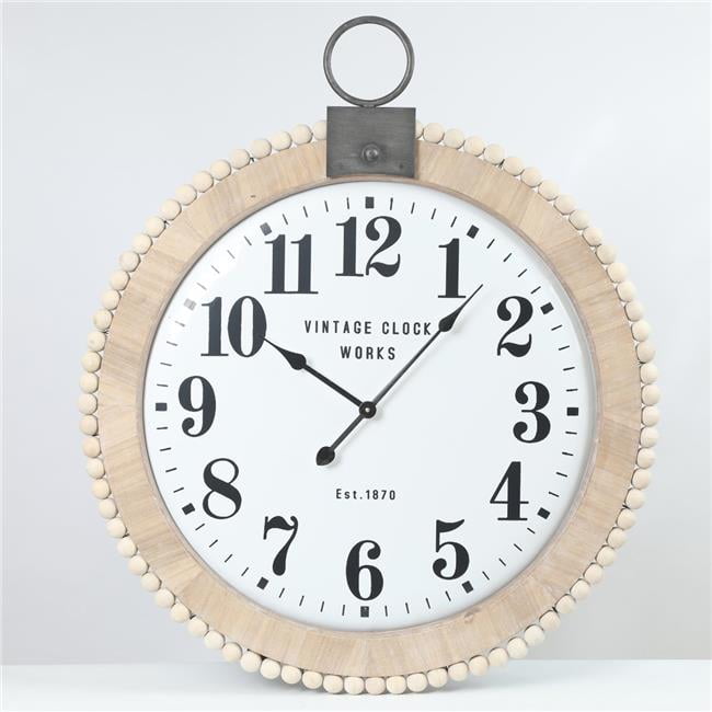 31.5in. Dia. Wood and Metal Wall Clock