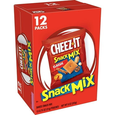 Cheez-It Snack Mix, Lunch YPF5 Snacks, Office and Kids Snacks, Classic, 9oz Box (12 Packs)