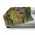 thumbnail image 3 of Country Soft Flannel Fleece Blanket, Painting of Curving Tulips Romantic Dramatic Blooming Flower Retro Art Print, Cozy Plush for Indoor and Outdoor Use, 60" x 80", Pink Yellow Green, by Ambesonne, 3 of 6