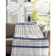 thumbnail image 4 of Flannel Fleece Throw Blanket Classic Stripes Retro Lightweight Soft Plush Blankets,Blue Beige White Cozy Warm Throw Blanket for Couch Sofa Bed Car Office 40x50in, 4 of 9