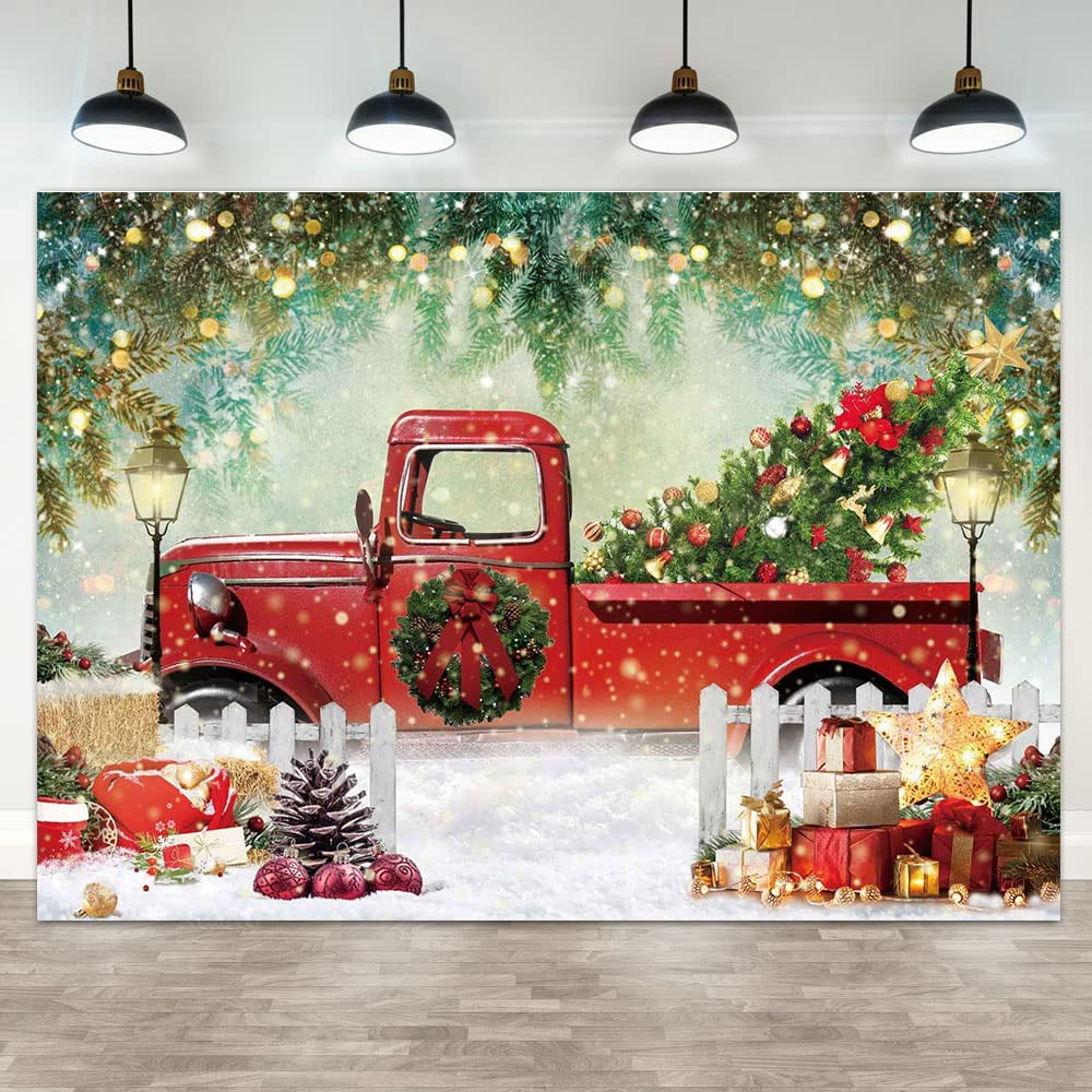 Haboke Fotohintergrund 3x2,4 M – Rustikale Weihnachtsscheune Mit Holzoptik, Weicher Stoff, Waschbar