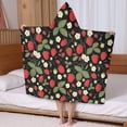thumbnail image 5 of Strawberry Plants Fruit Flower Leaf Hooded Bath Towel，50"x30" for Ages 3 To 12 Kids, Quick Dry Lightweight Soft Microfiber Hood Beach Towel Cover Up for Kids, 5 of 7