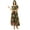 Brown, variant on Bimba Women's Floral Smocked Waist Cotton Maxi Summer Chic Dress