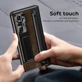 thumbnail image 5 of For Samsung Galaxy Z Fold 6 Slim Case Leather PC Kickstand Phone Cover with Tempered Glass Film - Co, 5 of 5