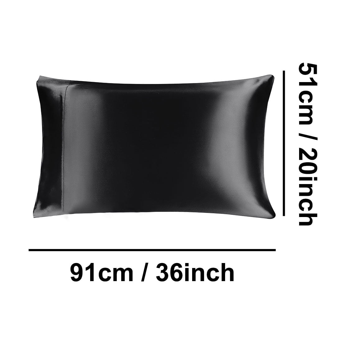 PiccoCasa 19 Momme Silk Pillowcase with Eye Cover Set Queen Black