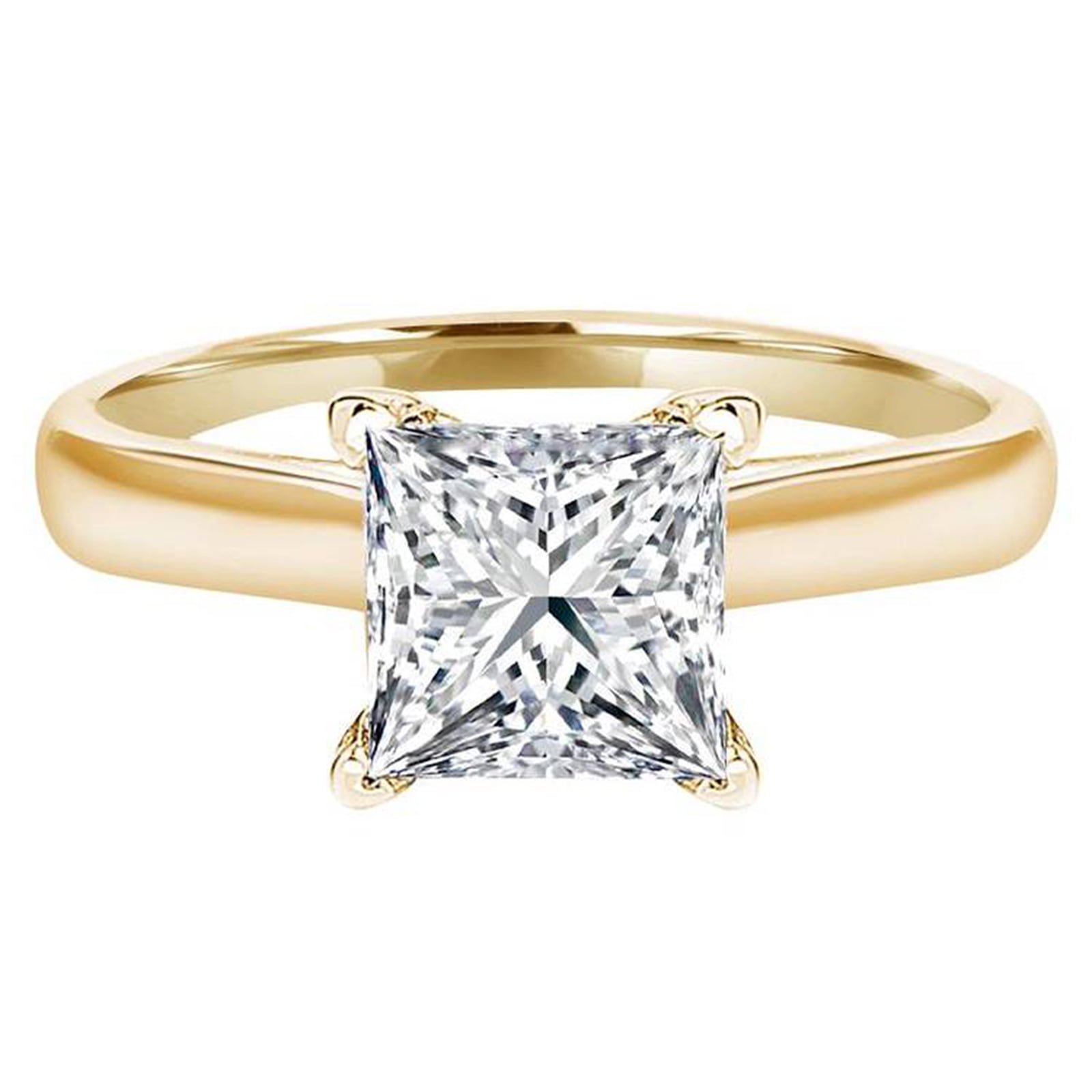2.10 CT Princess D VVS1 Diamond 14K WHITE GOLD OVER MEN'S WEDDING BAND RING 